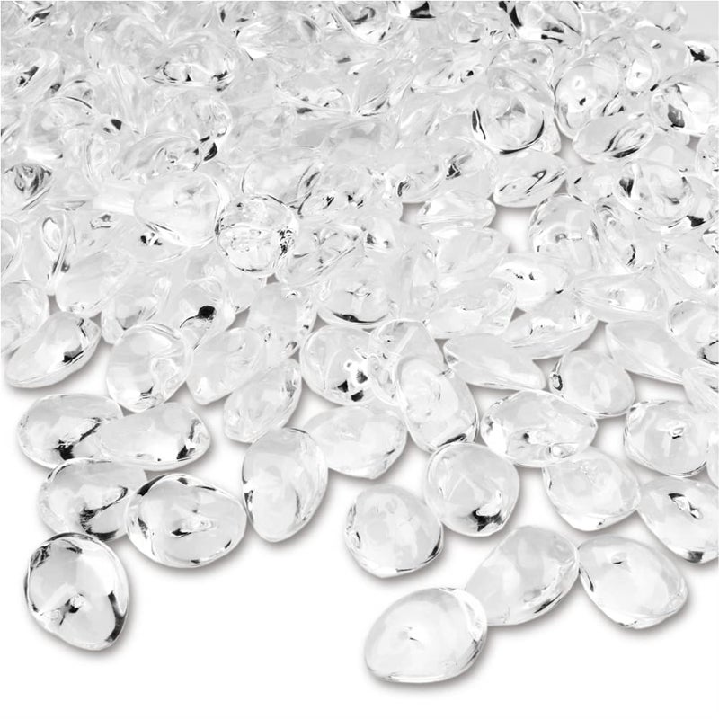 PMLAND 370 PCs 16mm Clear Acrylic Stones Table Scattering Wedding Bridal Baby Shower Party Decorations Vase Fillers, Cute Irregular Rocks Almond Shape - Clear - Image 1